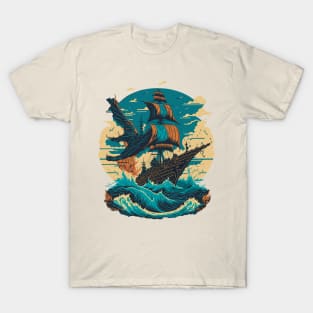 Ship Soaring the Ocean T-Shirt